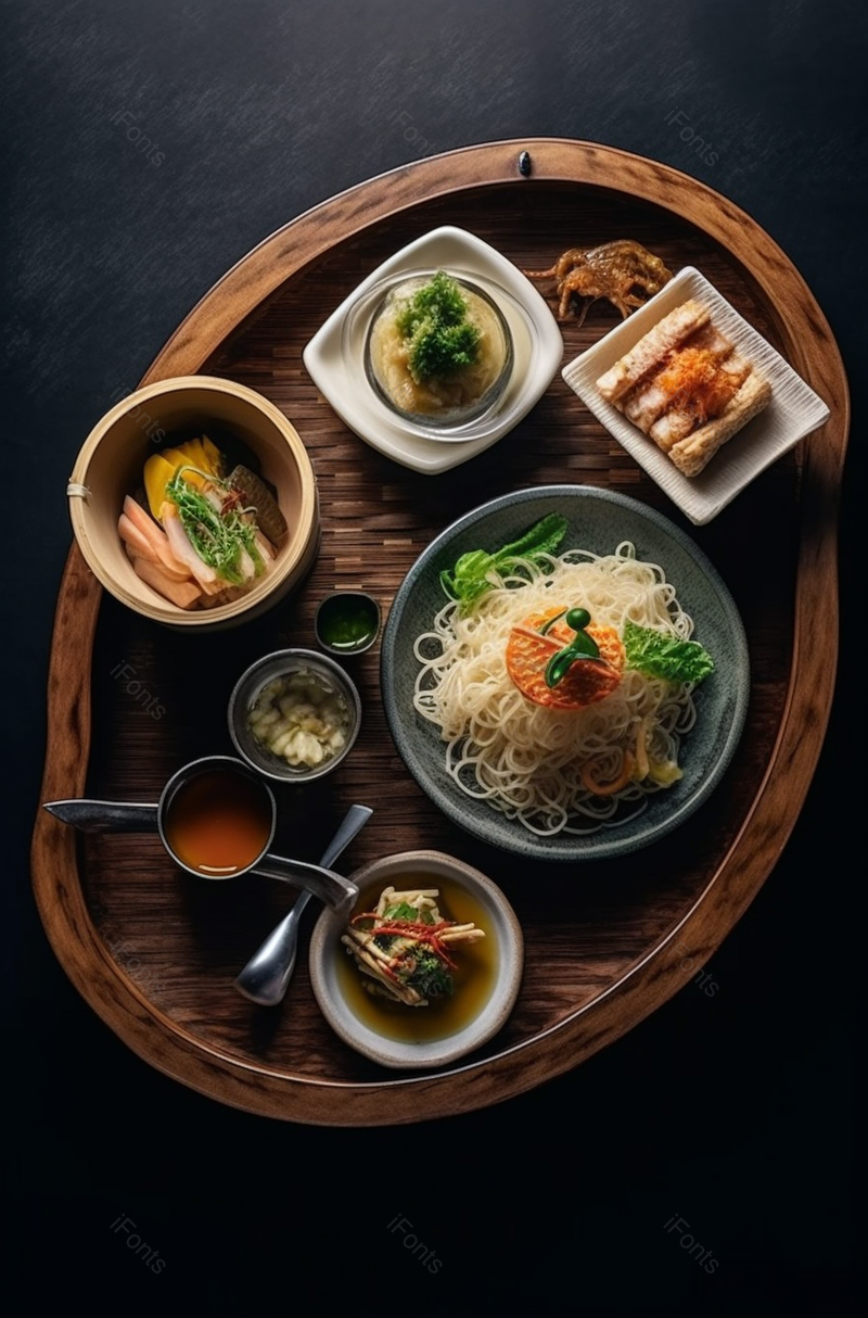 美味荞麦面轻食日式饮食传统饮食高级感黑色背景,高清,摄影图,摄影图片,图片大全,摄影图免费下载